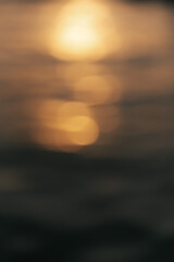 Reflections of the light along the water at sunset