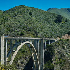 Fototapeta na wymiar bridge over mountain river