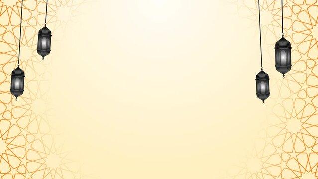 Animated arabesque background for religious greetings as ramadan, Hajj, Eid and common Islamic purposes.