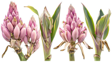 Banana Flower Illustration Isolated on Transparent Background Top View