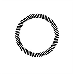 Conceptual illustration of nautical single rope in perfect circle, rope circle shape. Jewelry design, text frame