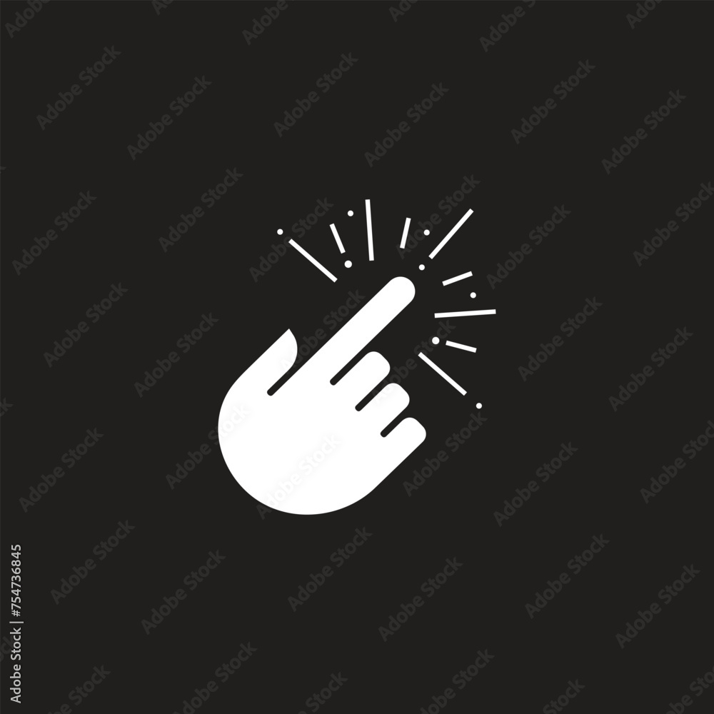 Poster click with hand cursor. icon for design. easily editable