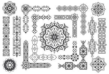 Islamic border and pattern design element vector illustration - 754737605