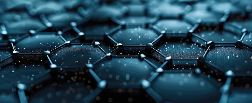 Close-up of graphene sheet, revealing its honeycomb lattice structure for a revolutionary material backdrop