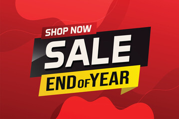 End of year Sale word concept vector illustration with lines and 3d style, landing page, template, ui, web, mobile app, poster, banner, flyer, background, gift card, coupon, label, wallpaper

