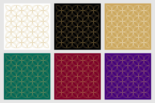 Seamless abstract modern geometric line shape pattern for elegant golden line vector background