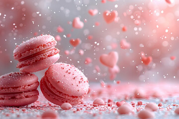 Obraz premium Two Pink Macaroons on Table