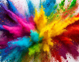colorful rainbow paint color powder explosion