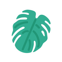 南国の葉っぱ。モンステラのイラスト。おしゃれでシンプルなかわいいアイコン素材。