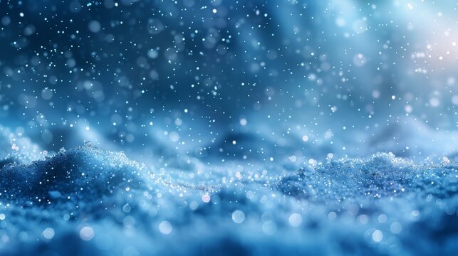 The snow is falling! It's falling snowflakes on a light blue background. Vector illustration.