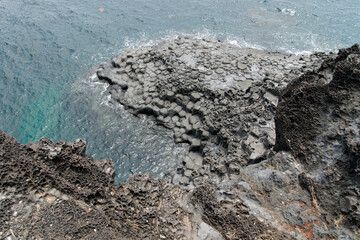 High-angle view of the seaside from the cliff top