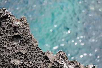 High-angle view of the seaside from the cliff top