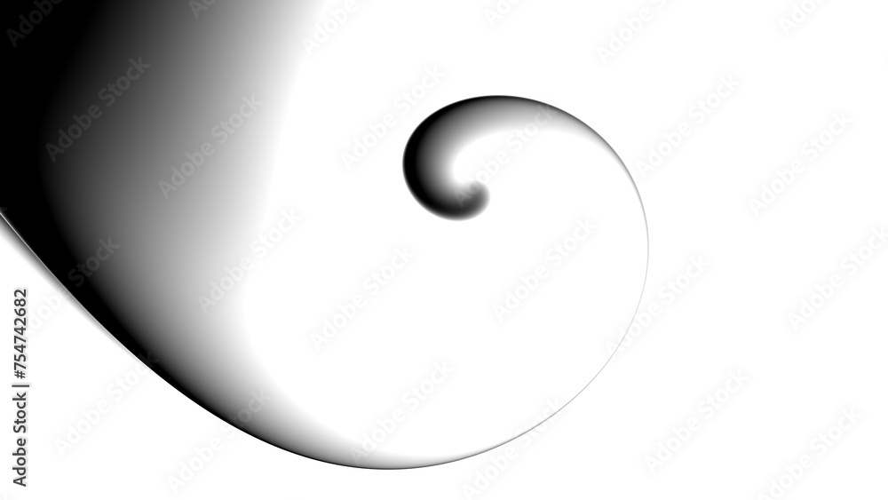 Poster Blurred transparent gradient background. Elegant black wavy line on Transparent png overlay background
