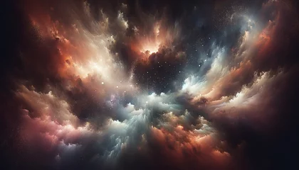Fotobehang 星雲の輝きを捉えた壮大な景色、宇宙の光の渦 © hiromi