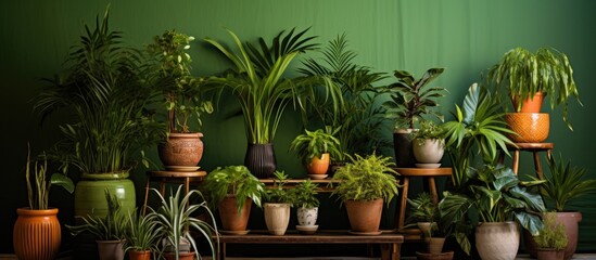 The room is packed with various types of potted plants, creating a vibrant and green environment. The foliage plants fill every corner of the room, bringing life and freshness to the space.