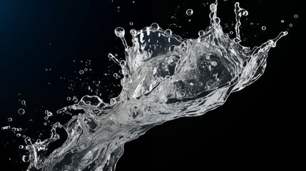 Liquid Dynamics: High-Speed Capture of a Water Splash Against a Dark Backdrop