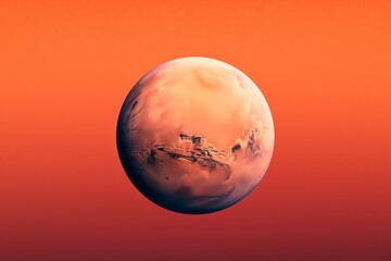Spherical Mars planet. Nebula desert space. Generate Ai - obrazy, fototapety, plakaty