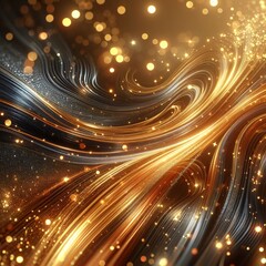 abstract background with golden glowing lines