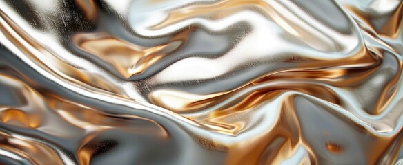 Detailed image of polished metal, capturing the shine and smoothness for a luxurious background