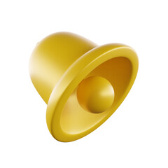 3D Gold Bell Notification Transparant 