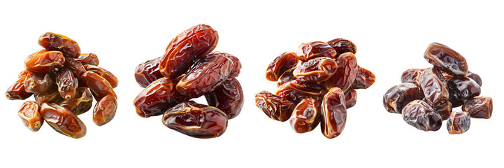 Set of a Real date fruit in on a Transparent Background for a flash card 