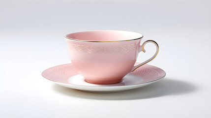 Fototapeta na wymiar Vintage Porcelain Teacup and Saucer - Depicting Gracefulness and Artistic Craftsmanship