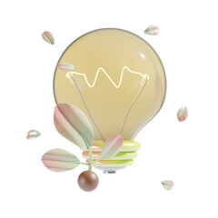bio bulb 3d icon illustration