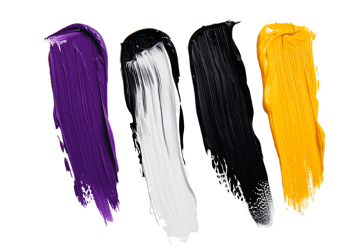 Black, yellow, white and purple palette abstract rough colorful multicolored art painting texture, with oil brushstroke, pallet knife paint on canvas.
