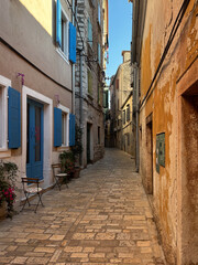 Small alley in Rovinj, Croatia.