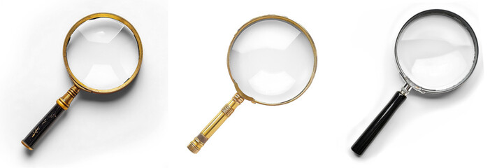 magnifying glass, cut out,  isolated on a white background