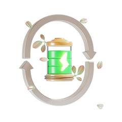 eco battery 3d icon illustration
