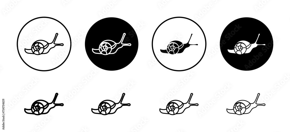 Poster snail icon vector set collection for web