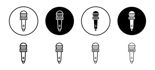 Microphone press icon vector set collection for web