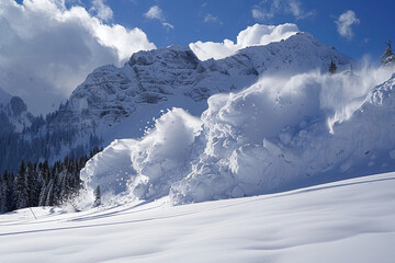 Snow avalanche - obrazy, fototapety, plakaty
