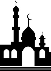 Abstract illustration of a mosque. Silhouette of a mosque