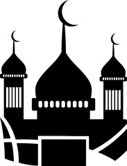 Abstract illustration of a mosque. Silhouette of a mosque