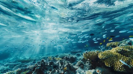 Marine Life Exploration: Coral Reefs and Fish Stock Image