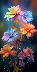 flowers and water drops.flower floral petal space close illustration color bloom, summer nature, natural blossom flower floral petal space close.