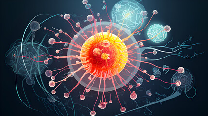 3d rendered illustration of a virus,Scientific advancements medical challenges pharmaceutical progress medical treatments, healthcare of mankind 
