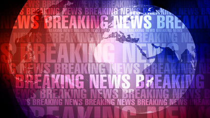 News background with breaking news text and world globe creates modern and creative typography for global report