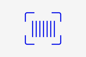 barcode illustration in line style design. Vector illustration.