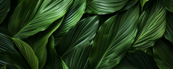 nature background tropical leaf, abstract green texture leaves of Spathiphyllum cannifolium