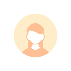 A simple beige profile icon of a person in a circle. Simple minimalistic profile icon.