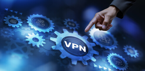VPN secure connection. Virtual Private Network technology encrypted tunnel