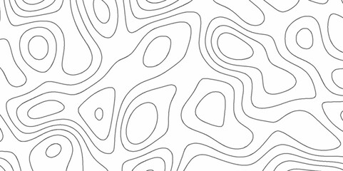 Modern Topographic map background geographic line map with elevation assignments. Map on land vector terrain Illustration. Topo contour map on white background. The black on white contours vector .