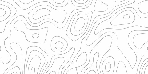 Modern Topographic map background geographic line map with elevation assignments. Map on land vector terrain Illustration. Topo contour map on white background. The black on white contours vector .