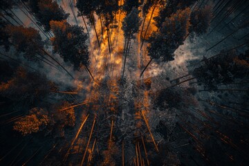 A forest decimated by deforestation and pollution - obrazy, fototapety, plakaty