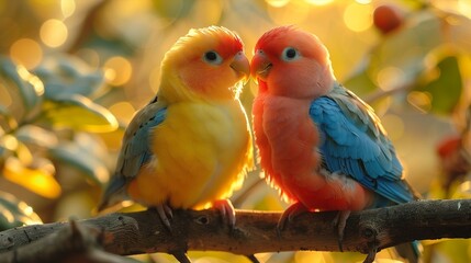 Fototapeta premium Brightly colored birds in the wild 