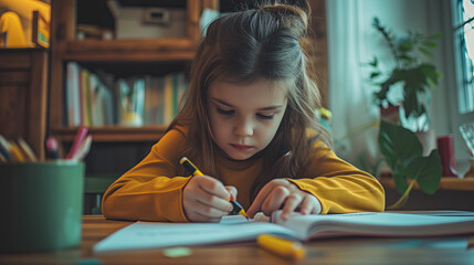 child doing homework