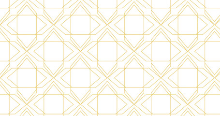 Gold simple Seamless Pattern. Arabic Mosaic Ornament. Eid Mubarak Muslim Background. Ramadan Kareem Islamic white background7.
